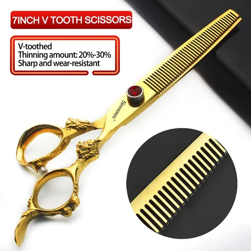 SHARONDS Professional Hair Cutting Dragon Shears 7 Inch (17.78 cm) | Stainless Steel Barber Salon Scissors - view 5
