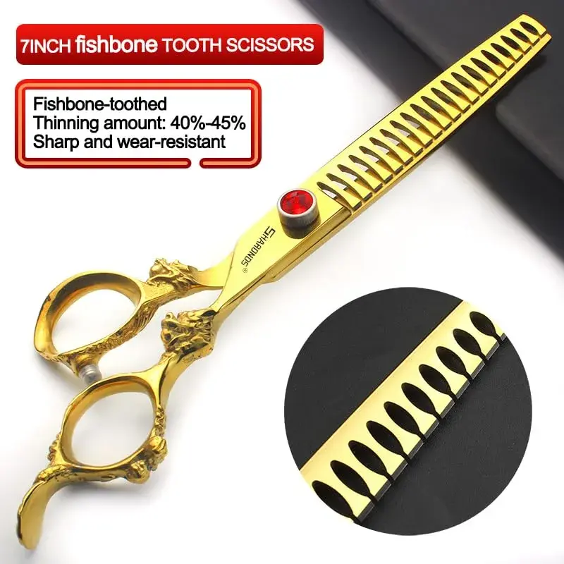 SHARONDS Professional Hair Cutting Dragon Shears 7 Inch (17.78 cm) | Stainless Steel Barber Salon Scissors - view 6