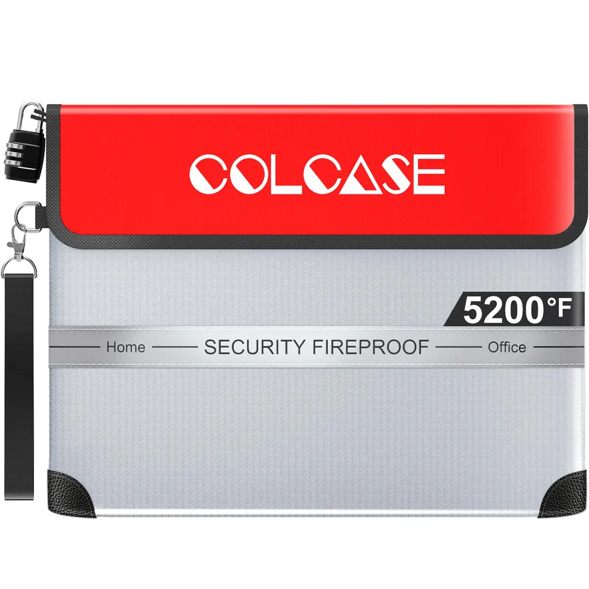COLCASE Fireproof Document Bag 15 x 11 inches Silver | 5200℉ Heat Insulated Waterproof with Lock - main product image