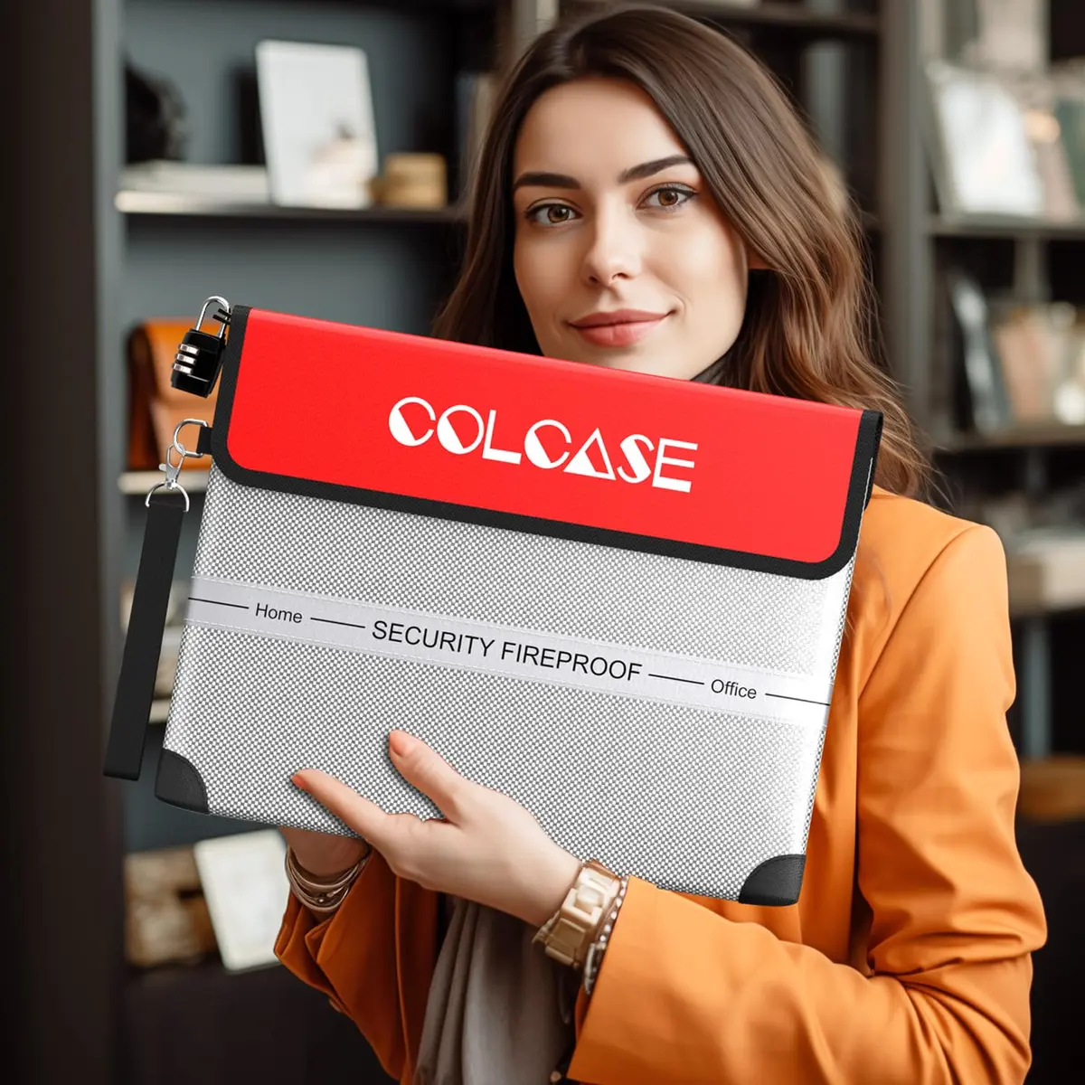 COLCASE Fireproof Document Bag 15 x 11 inches Silver | 5200℉ Heat Insulated Waterproof with Lock - view 4