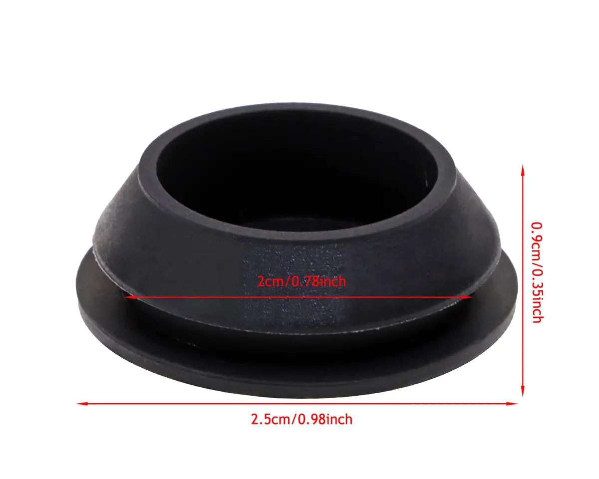 ONLYKXY Black Silicone Round Snap-In Furniture Hole Plugs (20mm / 0.78 inch), 5-Pack | Seals Holes & Protects Surfaces - view 2