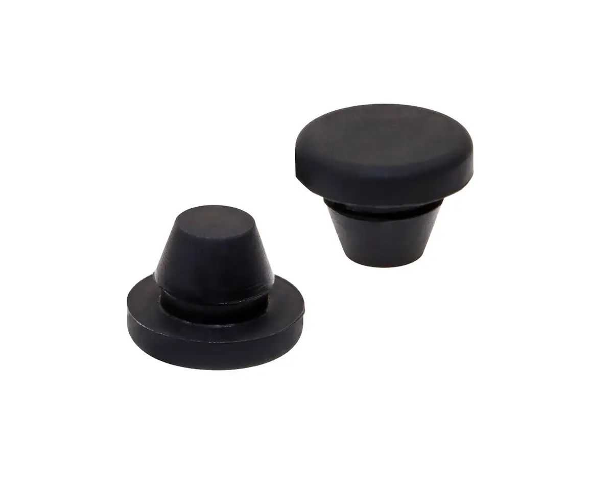 ONLYKXY 5 Pcs Black Silicone Round Locking Furniture Hole Plugs 8mm | Waterproof Dustproof Seal - main product image