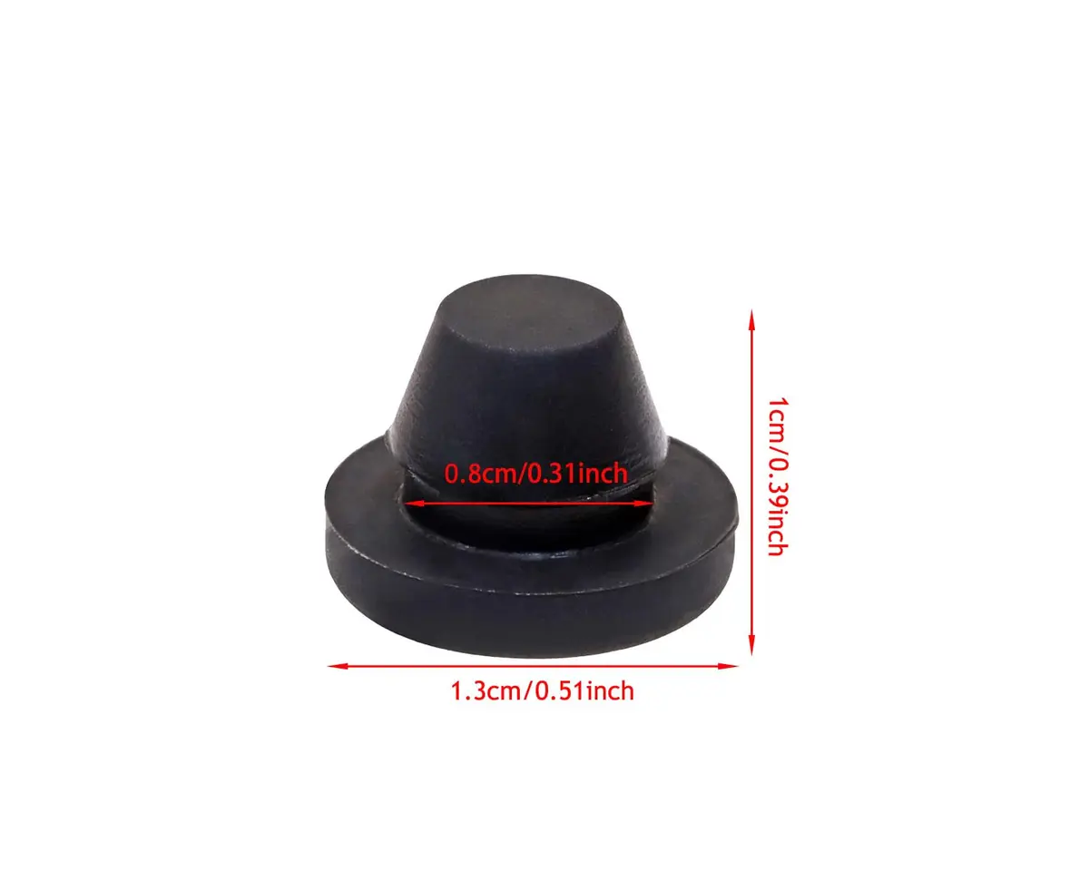 ONLYKXY 5 Pcs Black Silicone Round Locking Furniture Hole Plugs 8mm | Waterproof Dustproof Seal - view 2