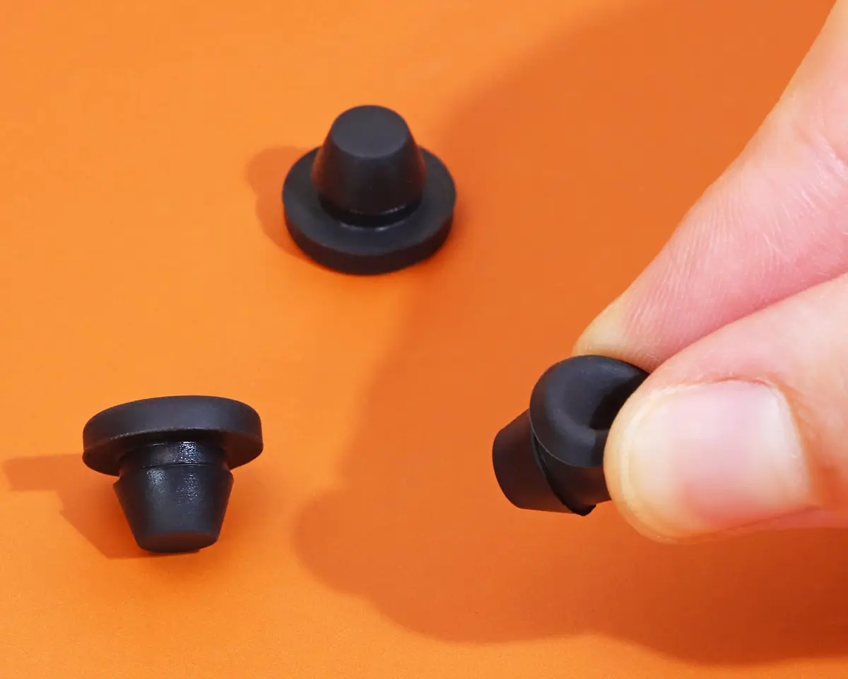 ONLYKXY 5 Pcs Black Silicone Round Locking Furniture Hole Plugs 8mm | Waterproof Dustproof Seal - view 4