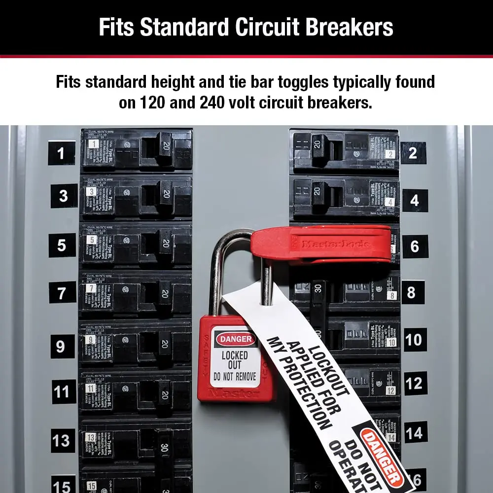 Master Lock Circuit Breaker Lockout for Standard Toggles | Red Steel 24A - view 4