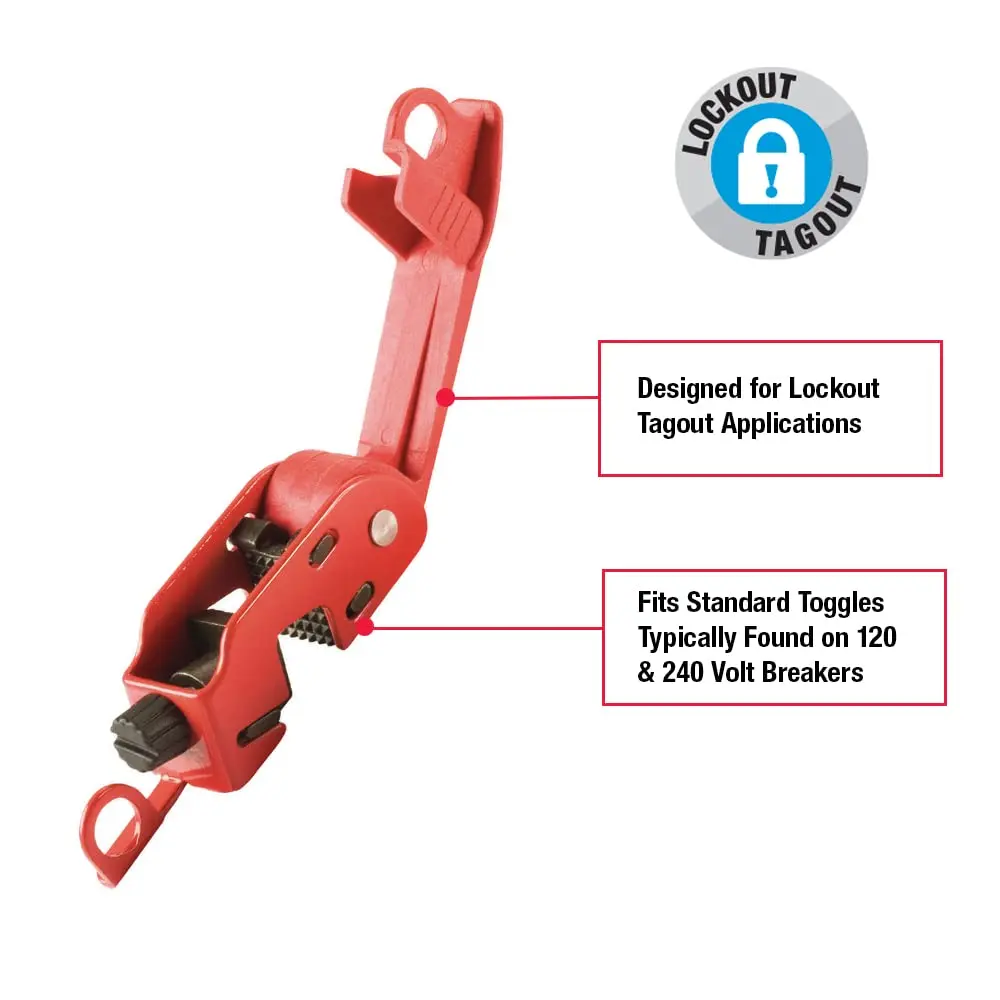 Master Lock Circuit Breaker Lockout for Standard Toggles | Red Steel 24A - view 2