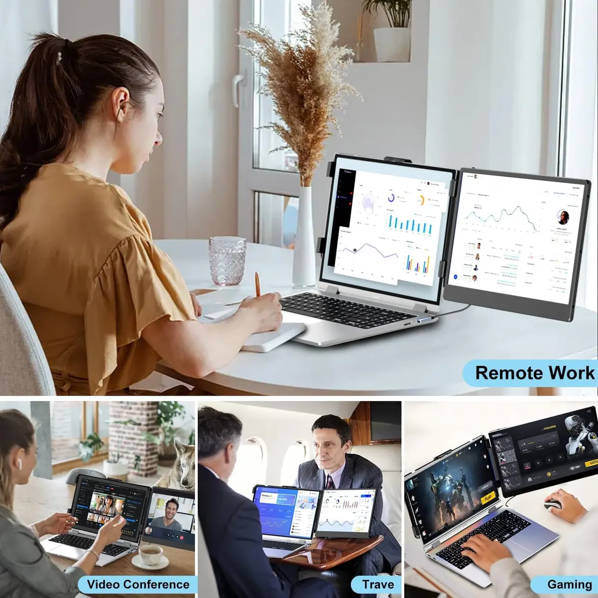 KEFEYA 14" FHD IPS Laptop Monitor Extender | Portable Dual Screen for Windows/Mac/Android - view 8