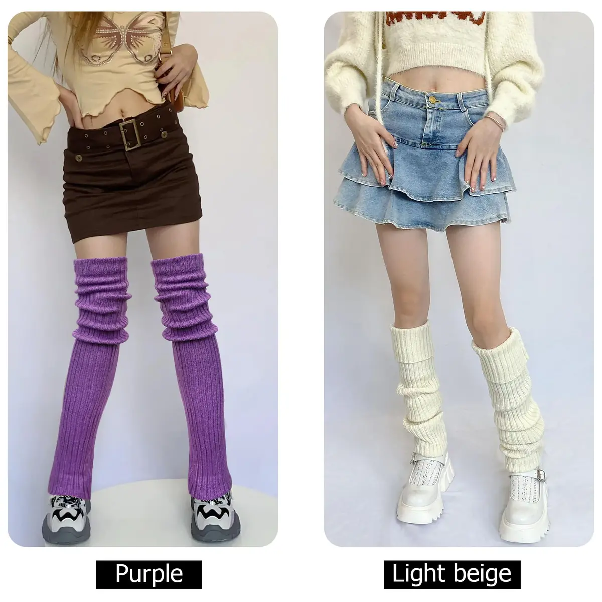 PHOGARY Women’s Winter Leg Warmers 70cm | Knit Over Knee Socks for Boots - view 6