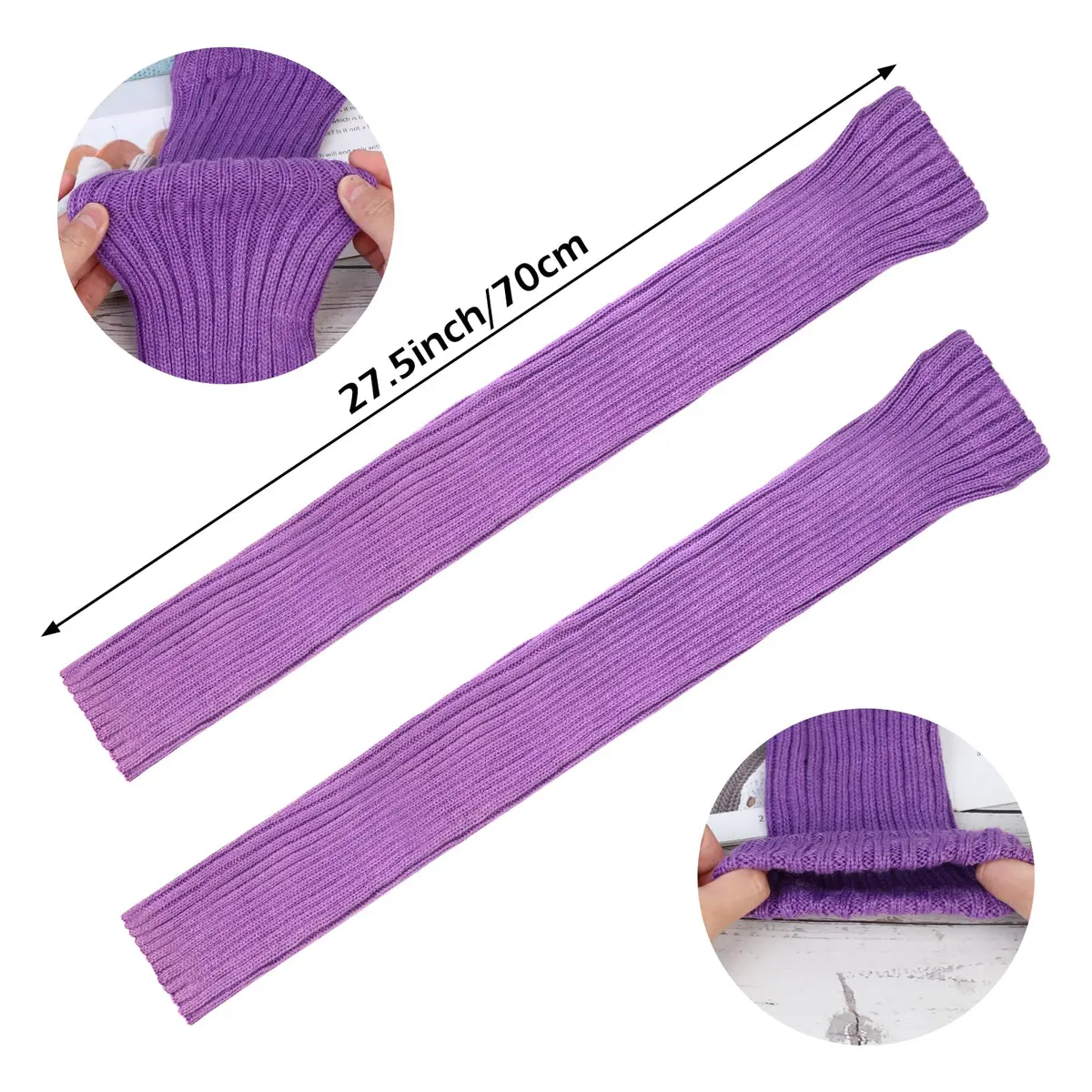 PHOGARY Women’s Winter Leg Warmers 70cm | Knit Over Knee Socks for Boots - view 2
