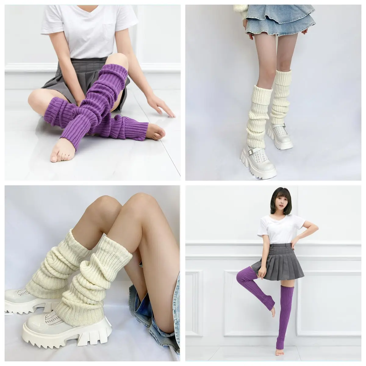 PHOGARY Women’s Winter Leg Warmers 70cm | Knit Over Knee Socks for Boots - view 4