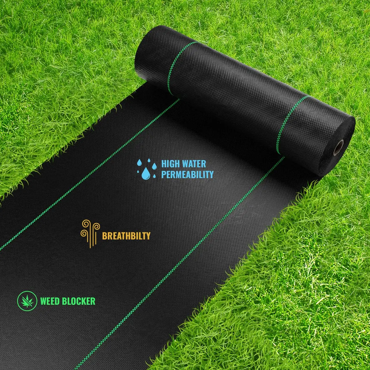 SEALTECH Premium 5 OZ Pro Garden Weed Barrier Landscape Fabric 4‘ X 50‘ | Heavy Duty, Eco-Friendly & Easy to Install - view 2