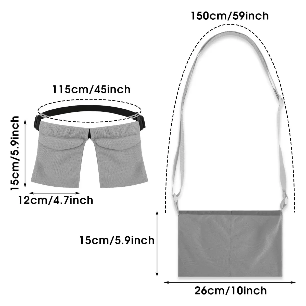Thinp Mastectomy Drain Holder Shower Bag Grey 2-Pack | Post Surgery Recovery Supplies - view 2