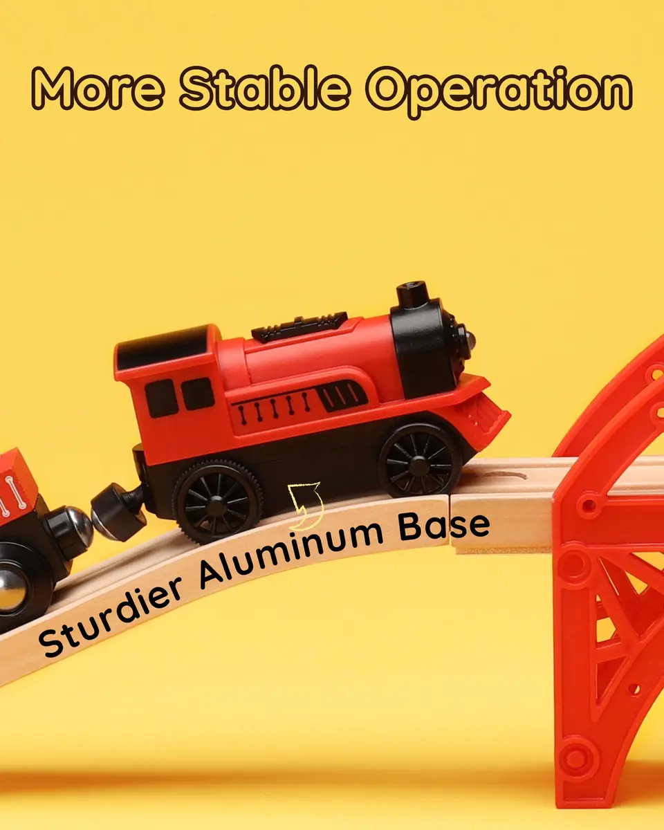 SainSmart Jr. Motorized Train Set 2-Pack | Battery Operated Magnetic Connection for Toddlers Aged 3+ - view 6