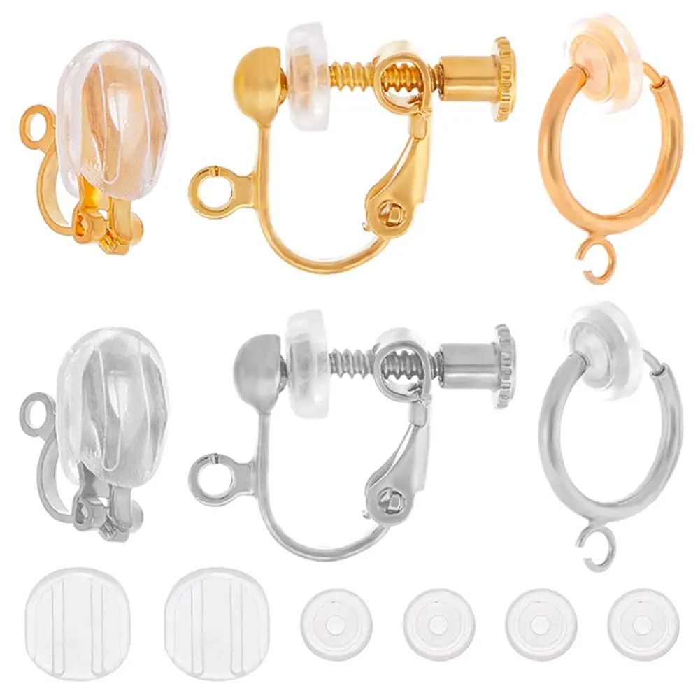 SUNNYCLUE Jewelry Finding Hypoallergenic Clip-On Earring Converters 48 pcs | Non-Pierced Earrings Components - main product image
