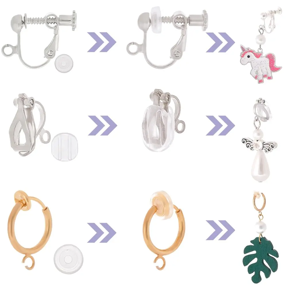 SUNNYCLUE Jewelry Finding Hypoallergenic Clip-On Earring Converters 48 pcs | Non-Pierced Earrings Components - view 3