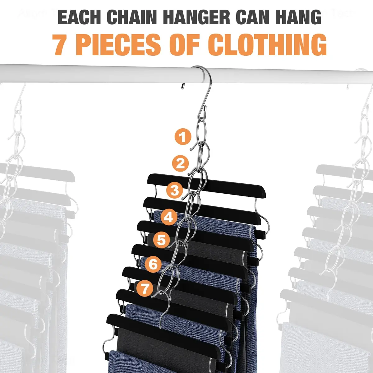 NiHome Space Saving Hangers 10-Pack | Metal Closet Organizer with Safety Cap, Space Saving & Durable - view 6