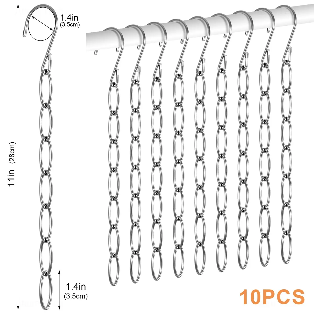 NiHome Space Saving Hangers 10-Pack | Metal Closet Organizer with Safety Cap, Space Saving & Durable - view 7