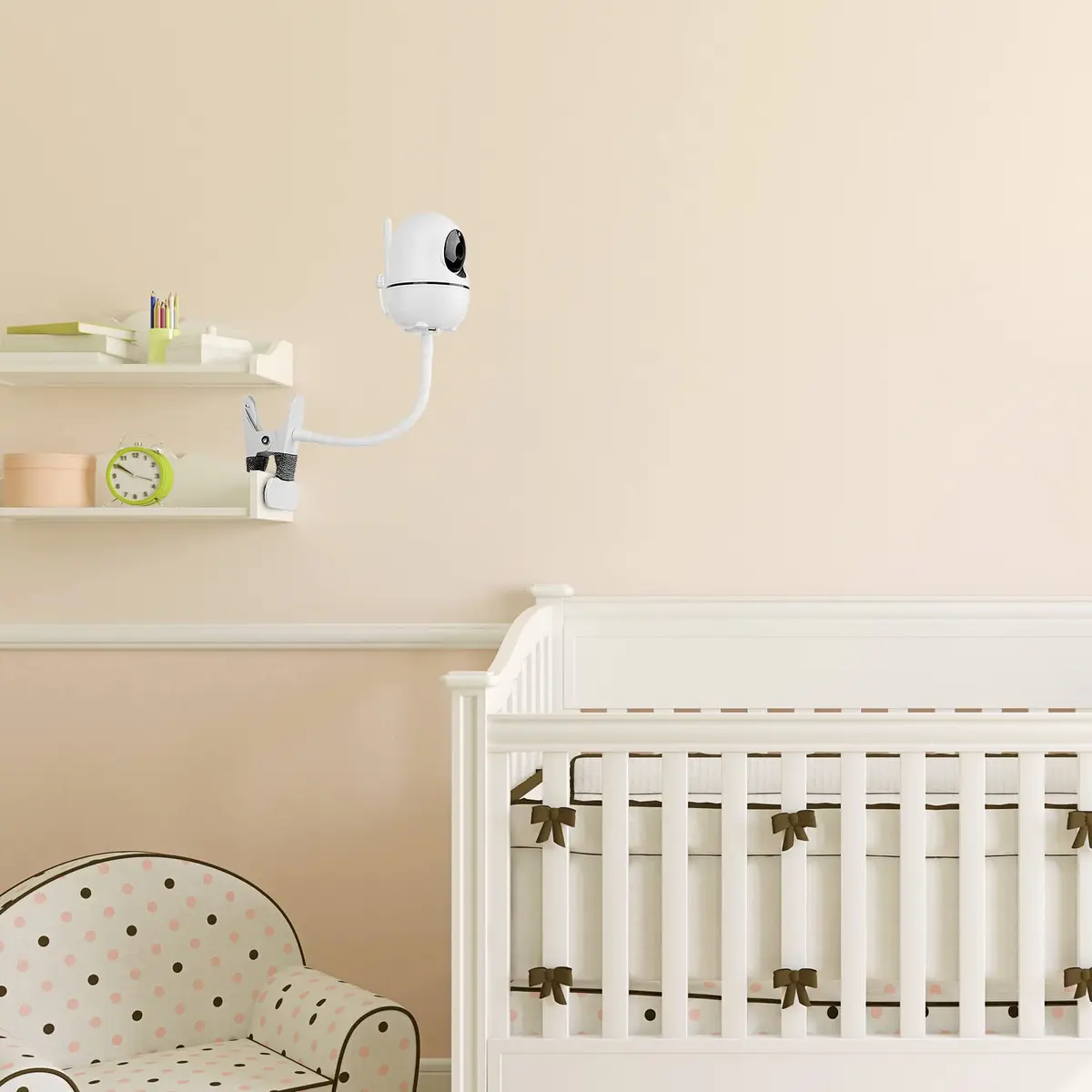 iTODOS Baby Monitor Mount Compatible with HelloBaby HB65/HB6550/HB6558/HB66/HB248,ANMEATE SM935E/SM650 | Portable, Adjustable Baby Camera Mount - view 4