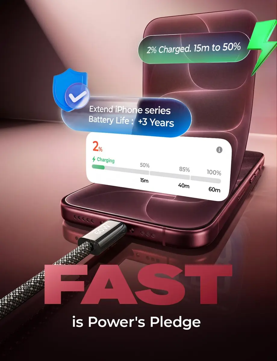 LISEN USB C to USB C Cable 60W 5-Pack | Fast Charging & Data Transfer (70-120 chars) - view 5