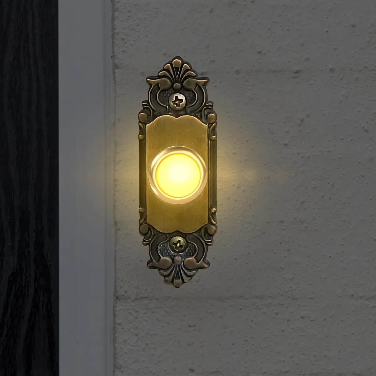 Sankoly 2 Pack Lighted Doorbell Button | Elegant Wired Door Bell Switch with Yellow LED (0.63-inch hole) - view 5