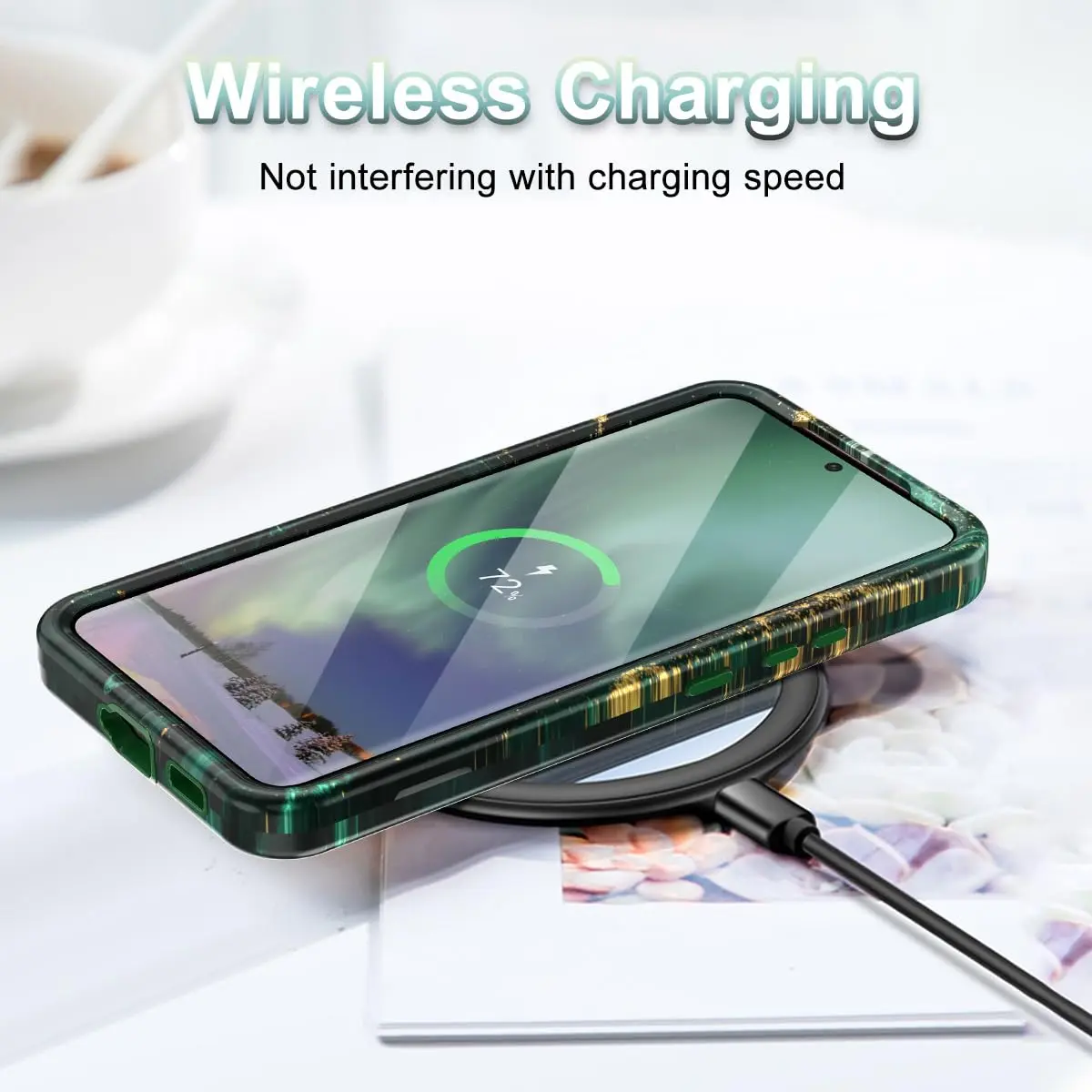 Btscase Green Gold Marble Pattern Case for Samsung Galaxy S22 5G 6.1 Inch | Triple-Layer Protection - view 6