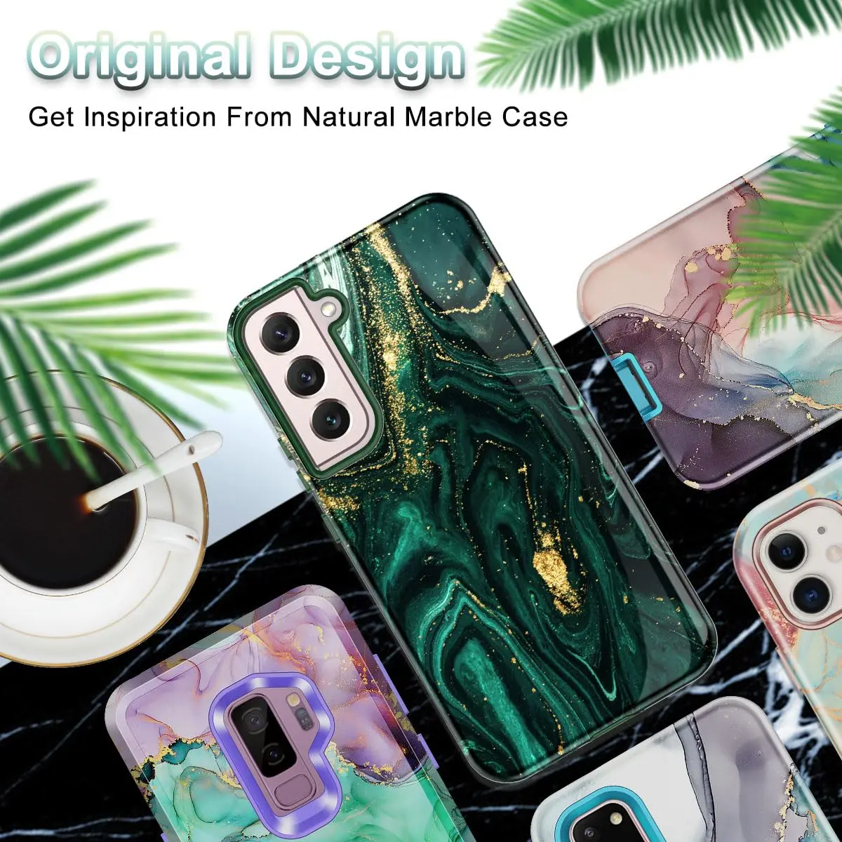 Btscase Green Gold Marble Pattern Case for Samsung Galaxy S22 5G 6.1 Inch | Triple-Layer Protection - view 7