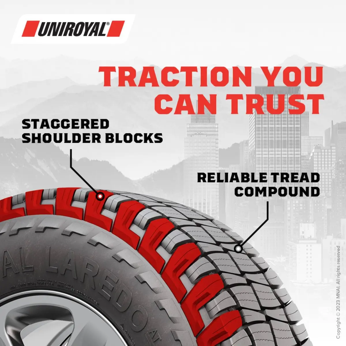 Uniroyal Laredo AT All-Terrain Car Tire 235/75R15 XL 109T | Rugged, All-Season Traction for SUVs & Light Trucks - view 2