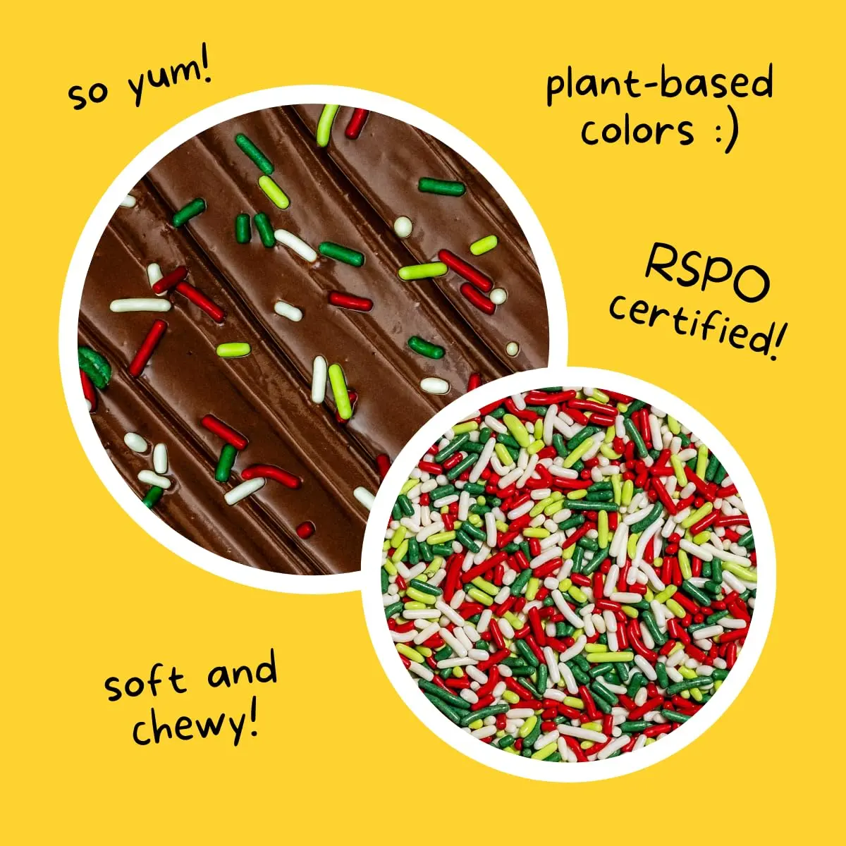 Supernatural Christmas Softies Sprinkles, Dye-Free, Vegan Holiday Mix 3oz | Plant-Based Colors & Vegan Ingredients - view 2
