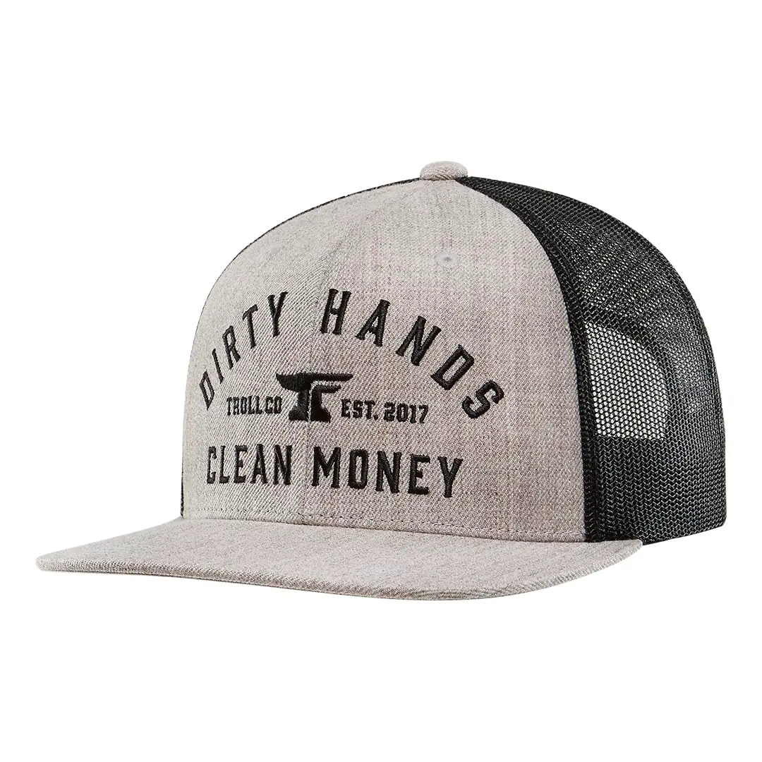 TROLL CO. CLOTHING Dirty Hands Clean Money Meshback Trucker Hat 1 Size | Durable Workwear Cap - main product image