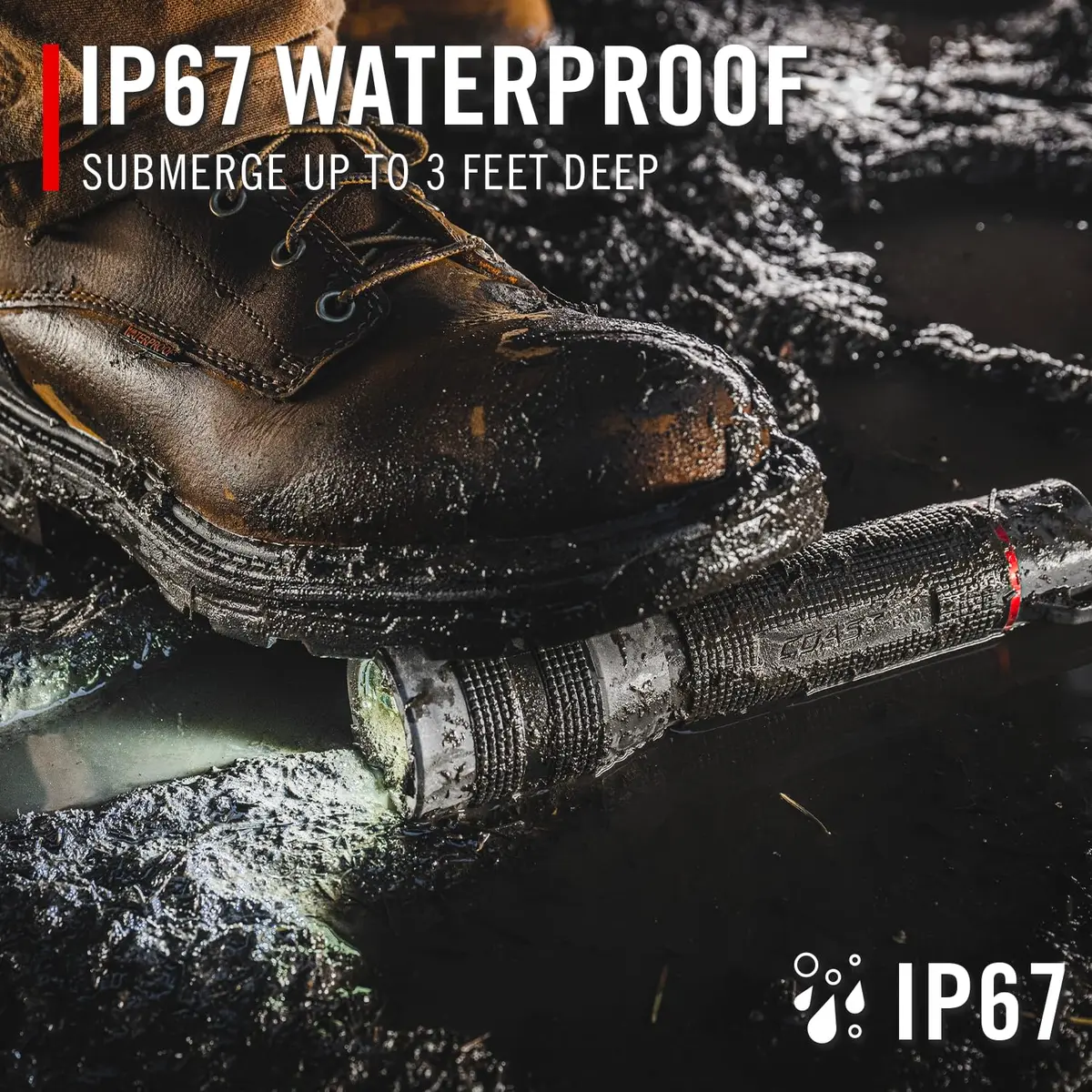 Coast GX30 2300 Lumen Waterproof LED Flashlight 8.5 inches | Dual Power, Focus & IPX7 - view 5