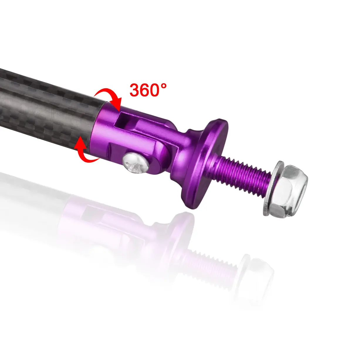 TOMALL Car Adjustable Bumper Support Strut Rod 45mm | Universal Aluminum Carbon Fiber Purple - view 4