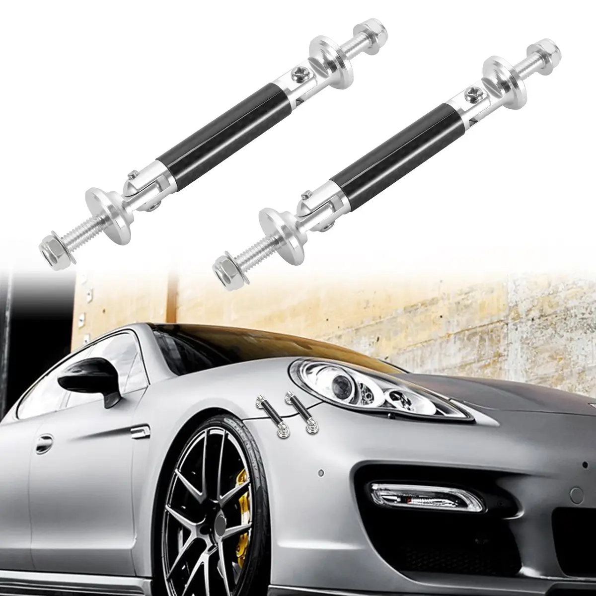 TOMALL Car Adjustable Bumper Support Strut Rod 45mm | Universal Aluminum & Carbon Fiber for Vehicle Enhancement - main product image