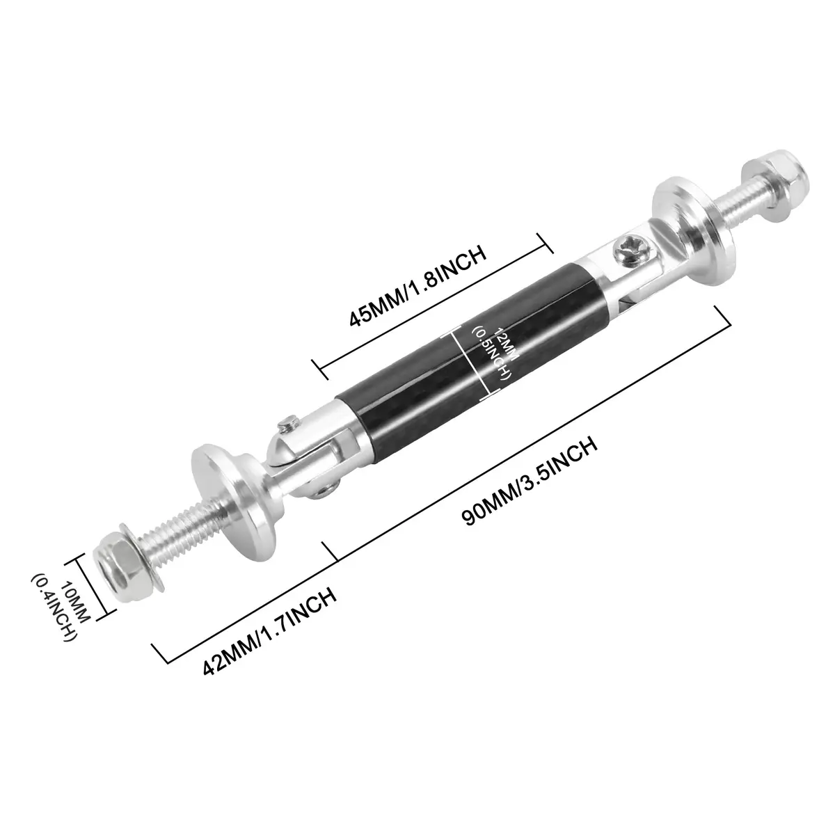 TOMALL Car Adjustable Bumper Support Strut Rod 45mm | Universal Aluminum & Carbon Fiber for Vehicle Enhancement - view 2