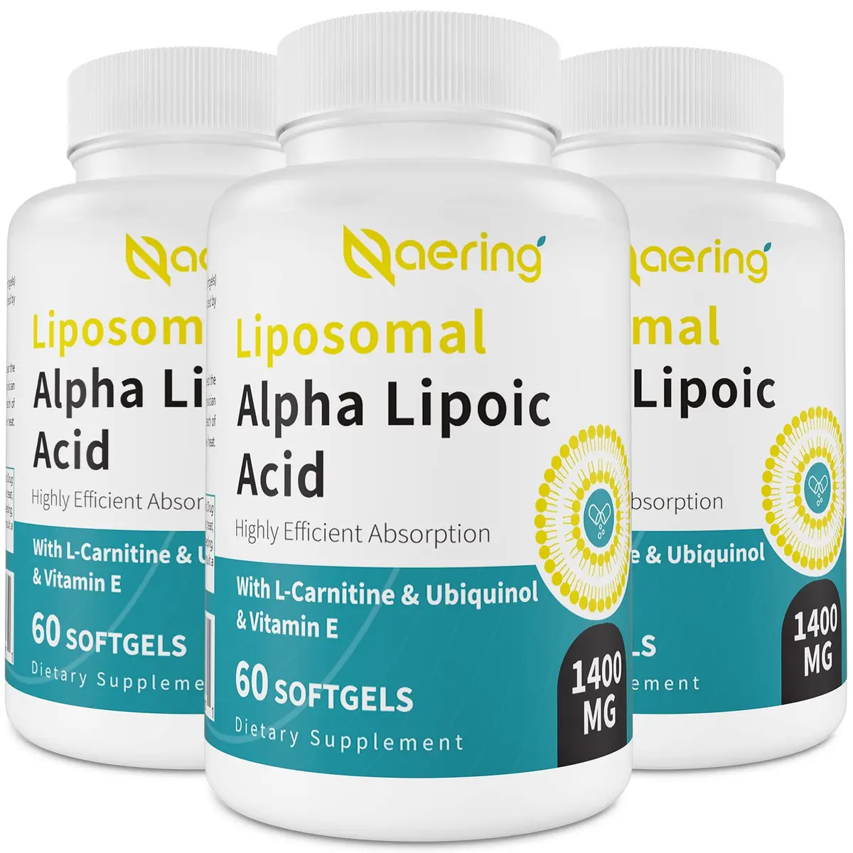 Naering Liposomal Alpha Lipoic Acid 1400mg Softgels | High Dose Antioxidant Support for Adults - main product image