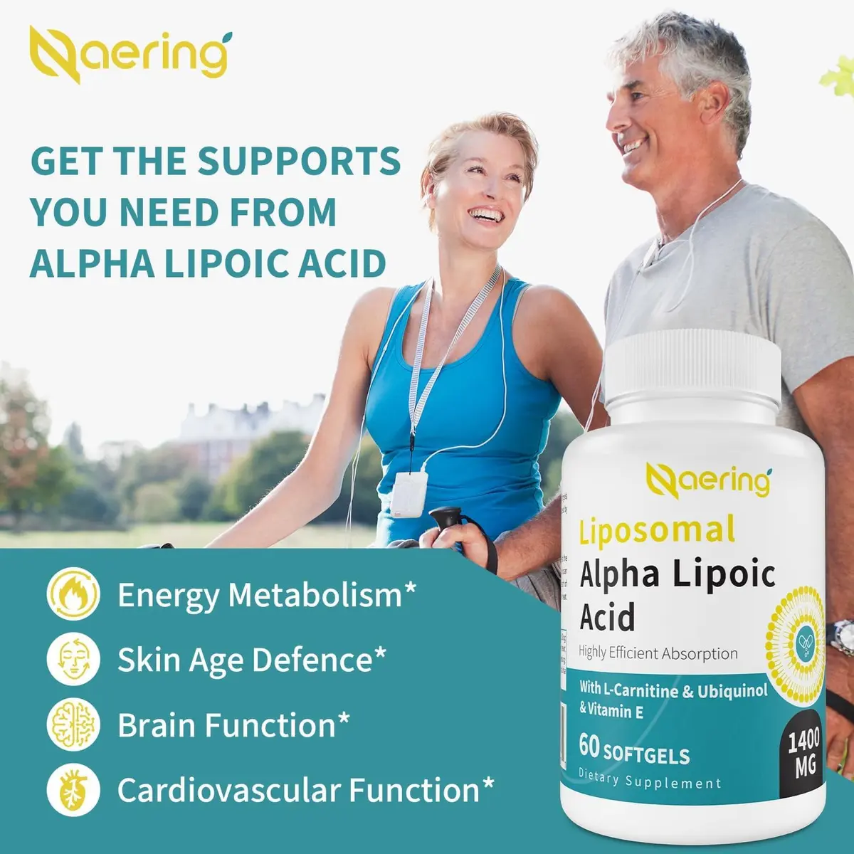 Naering Liposomal Alpha Lipoic Acid 1400mg Softgels | High Dose Antioxidant Support for Adults - view 5