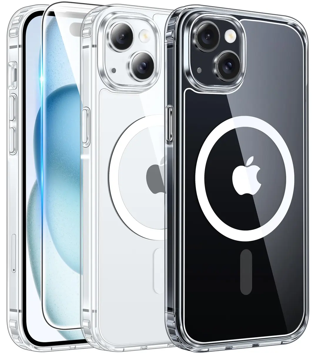 FNTCASE Clear MagSafe Compatible Case for iPhone 15/14/13 (6.1 Inch) | Military Grade Drop Protection - main product image