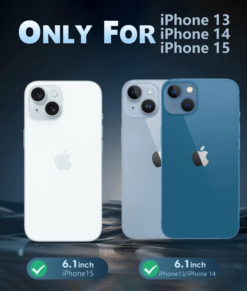 FNTCASE Clear MagSafe Compatible Case for iPhone 15/14/13 (6.1 Inch) | Military Grade Drop Protection - view 2