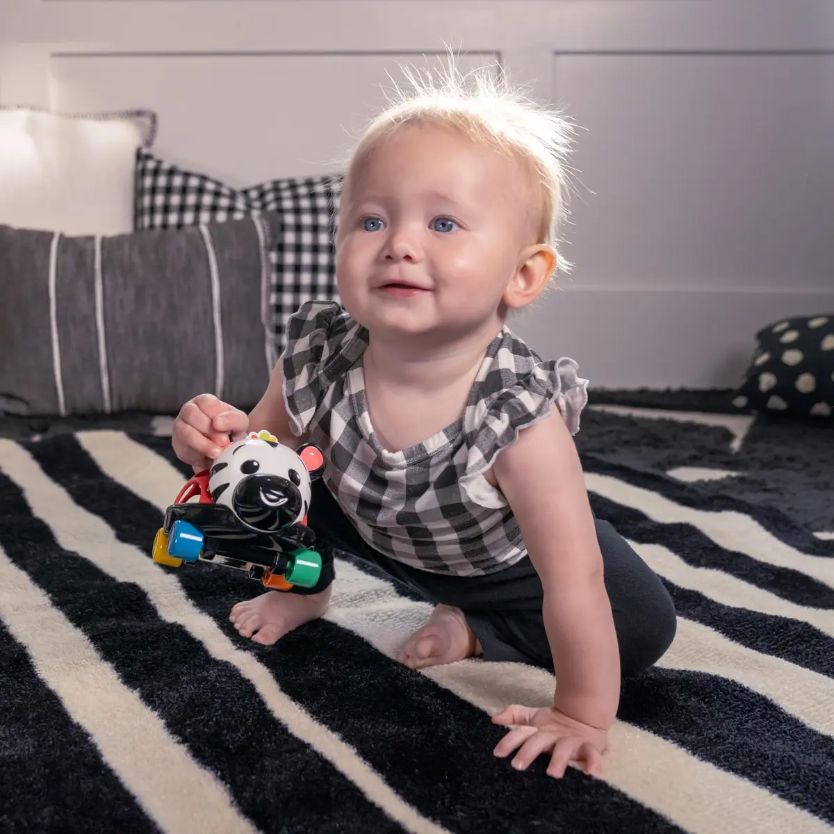 Baby Einstein Curious Car Zen Oball Toy Car & Rattle, Light Up, Ages 3 Months+ | Flexible, Grippable, Sensory Discovery - view 5