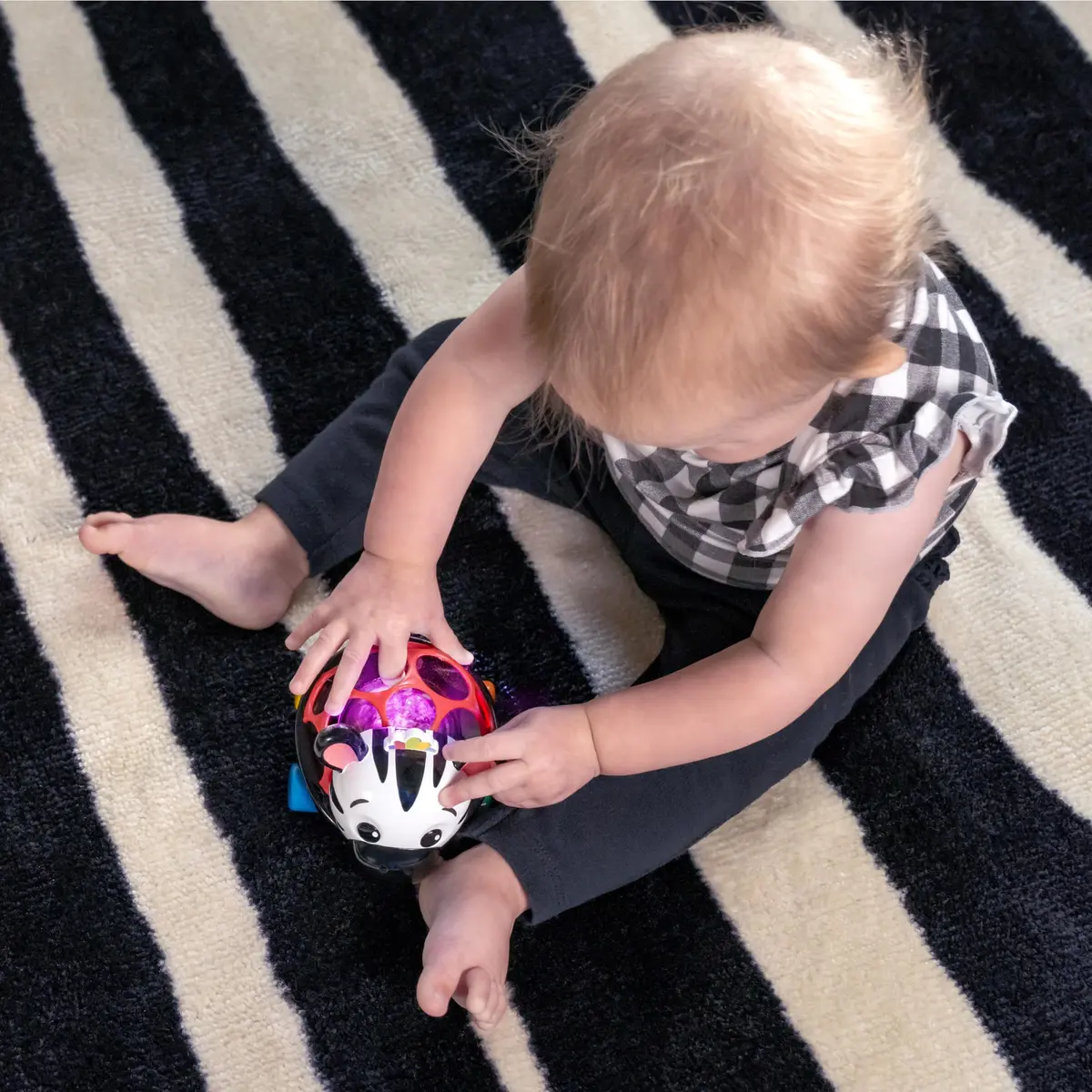 Baby Einstein Curious Car Zen Oball Toy Car & Rattle, Light Up, Ages 3 Months+ | Flexible, Grippable, Sensory Discovery - view 3