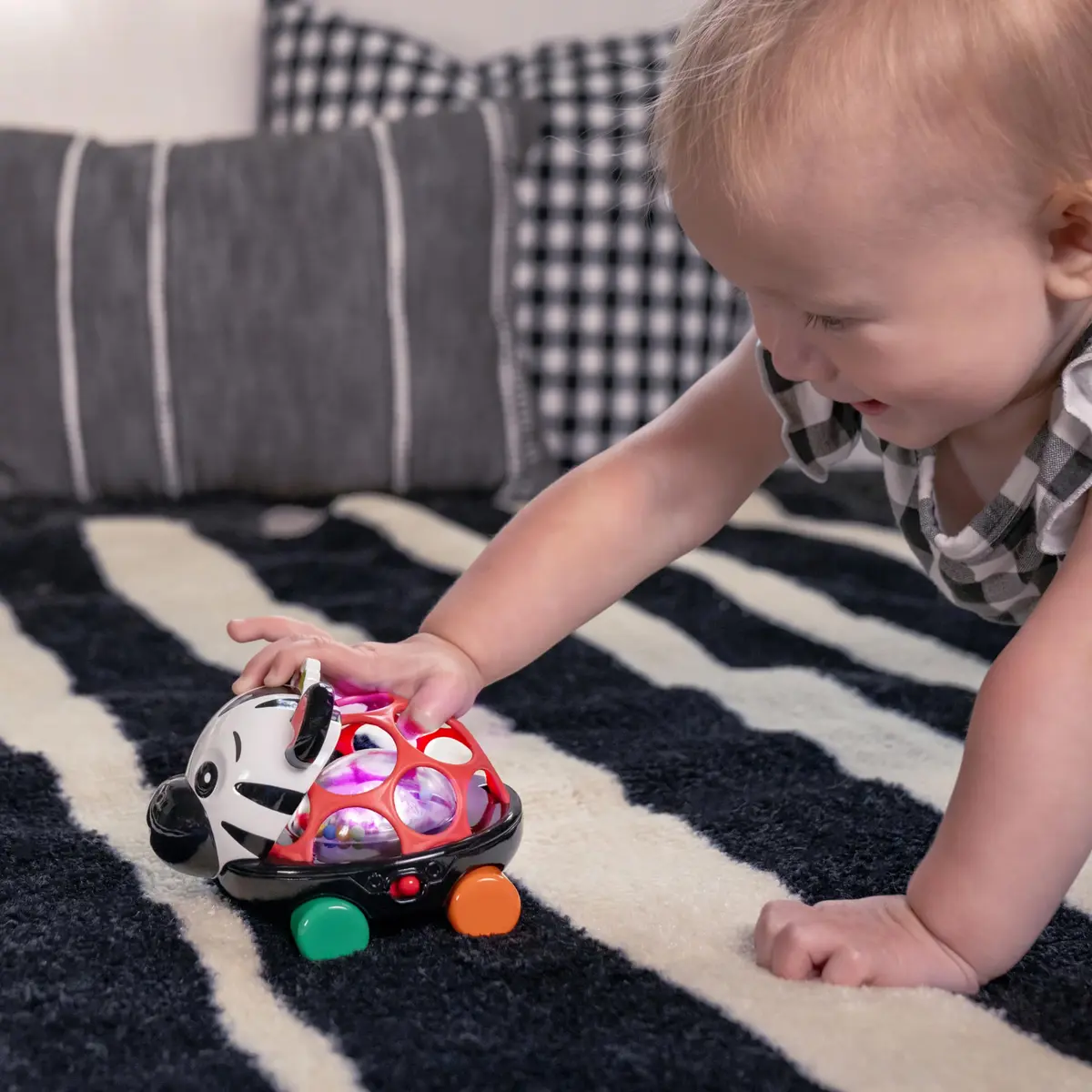 Baby Einstein Curious Car Zen Oball Toy Car & Rattle, Light Up, Ages 3 Months+ | Flexible, Grippable, Sensory Discovery - view 4