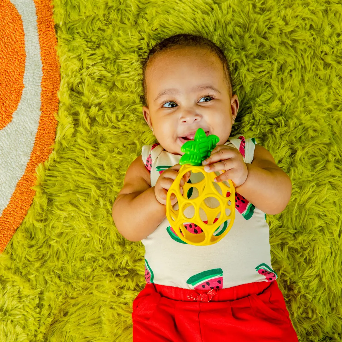 Bright Starts Oball Easy Grasp Pineapple Teether Toy, BPA Free, Unisex, Newborn & Up | Practice Motor Skills & Self-Soothing - view 8