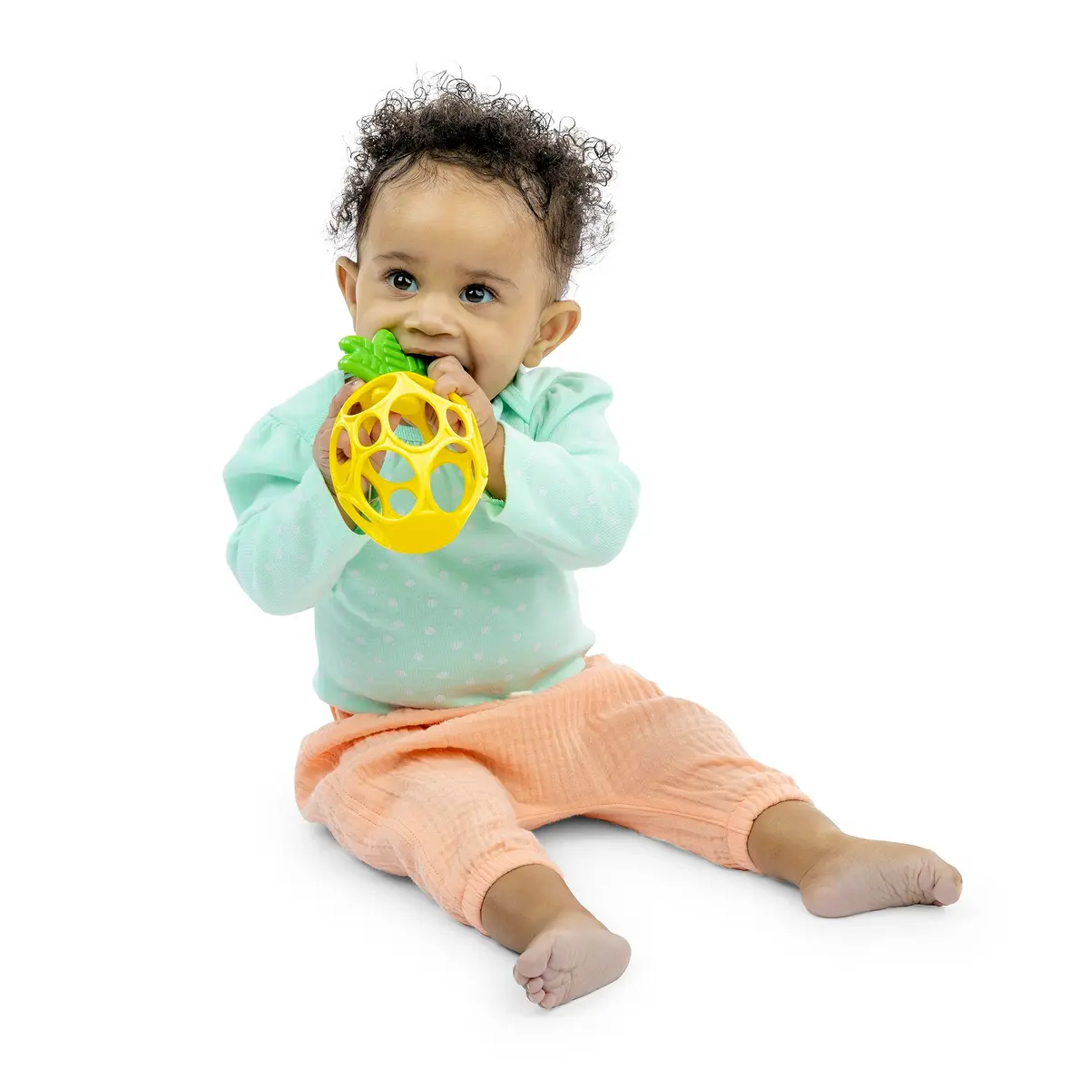 Bright Starts Oball Easy Grasp Pineapple Teether Toy, BPA Free, Unisex, Newborn & Up | Practice Motor Skills & Self-Soothing - view 2