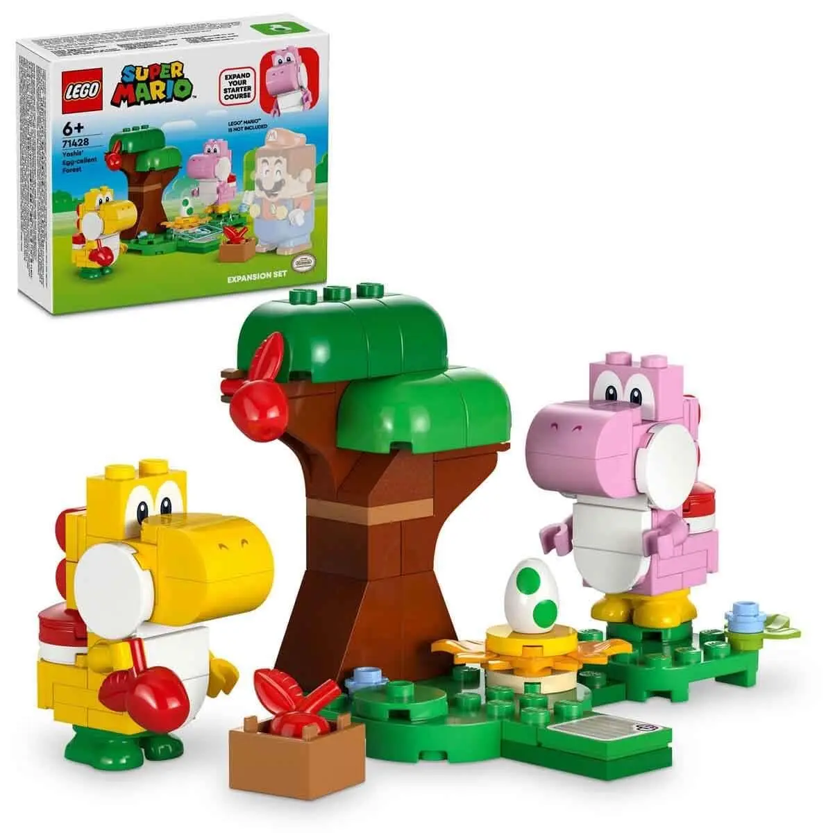 LEGO Super Mario Yoshi's Wild Forest Expansion Set, Toy with 2 Yoshi Figures Made of Stones for Boys and Girls, Small Gift for Children and Gamers from 6 Years 71428 | Role Play & Creative Building - main product image