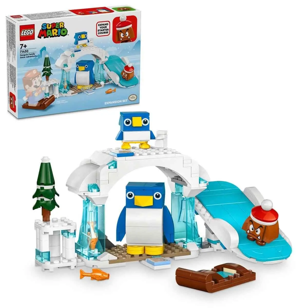 LEGO Super Mario Expansion Set: Penguin Family Snow Adventure with Goomba Figure and Penguin Interactive Toy, Gift for Boys, Girls, Gamers Ages 7 and Up 71430 | Snow-themed LEGO Building Set - main product image