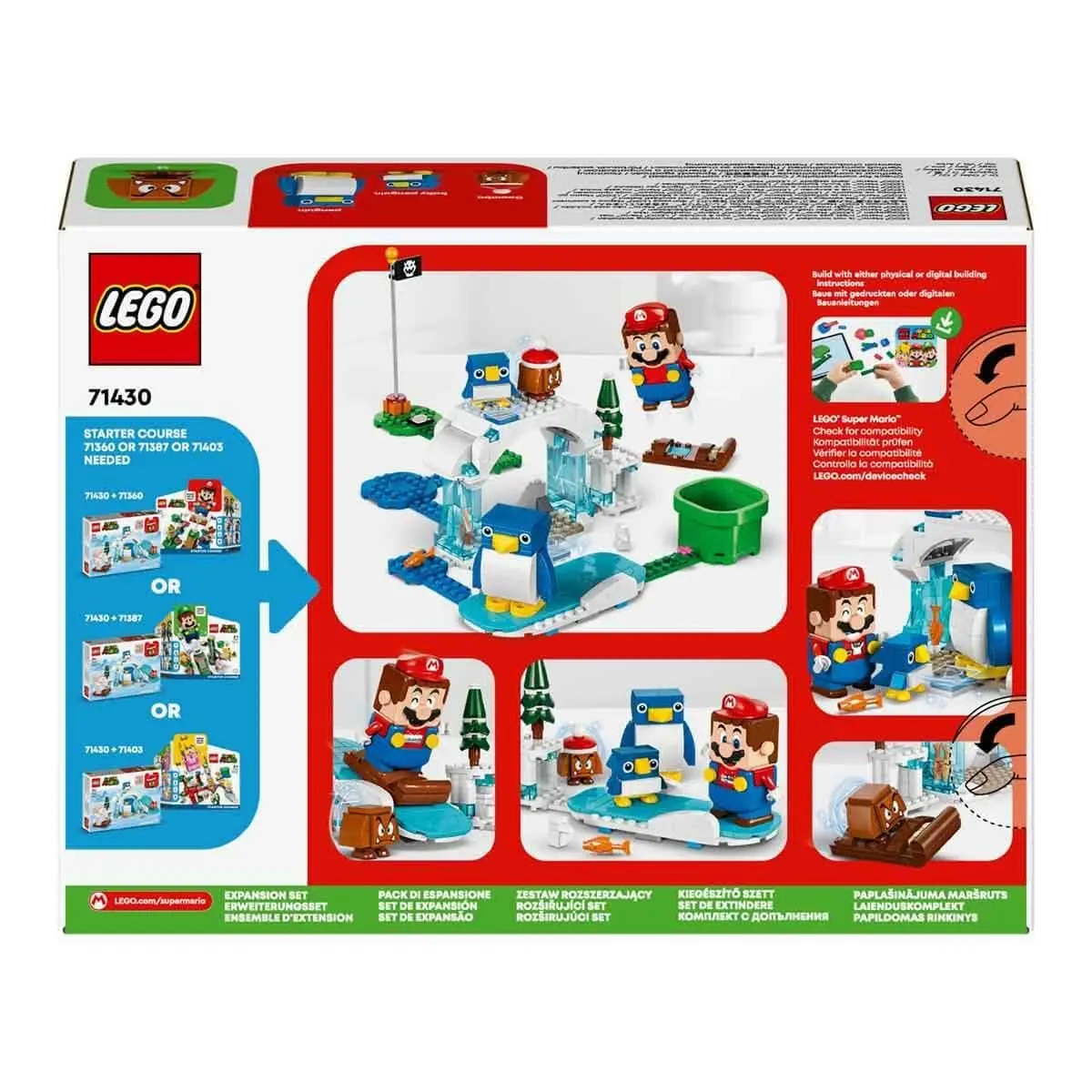 LEGO Super Mario Expansion Set: Penguin Family Snow Adventure with Goomba Figure and Penguin Interactive Toy, Gift for Boys, Girls, Gamers Ages 7 and Up 71430 | Snow-themed LEGO Building Set - view 5