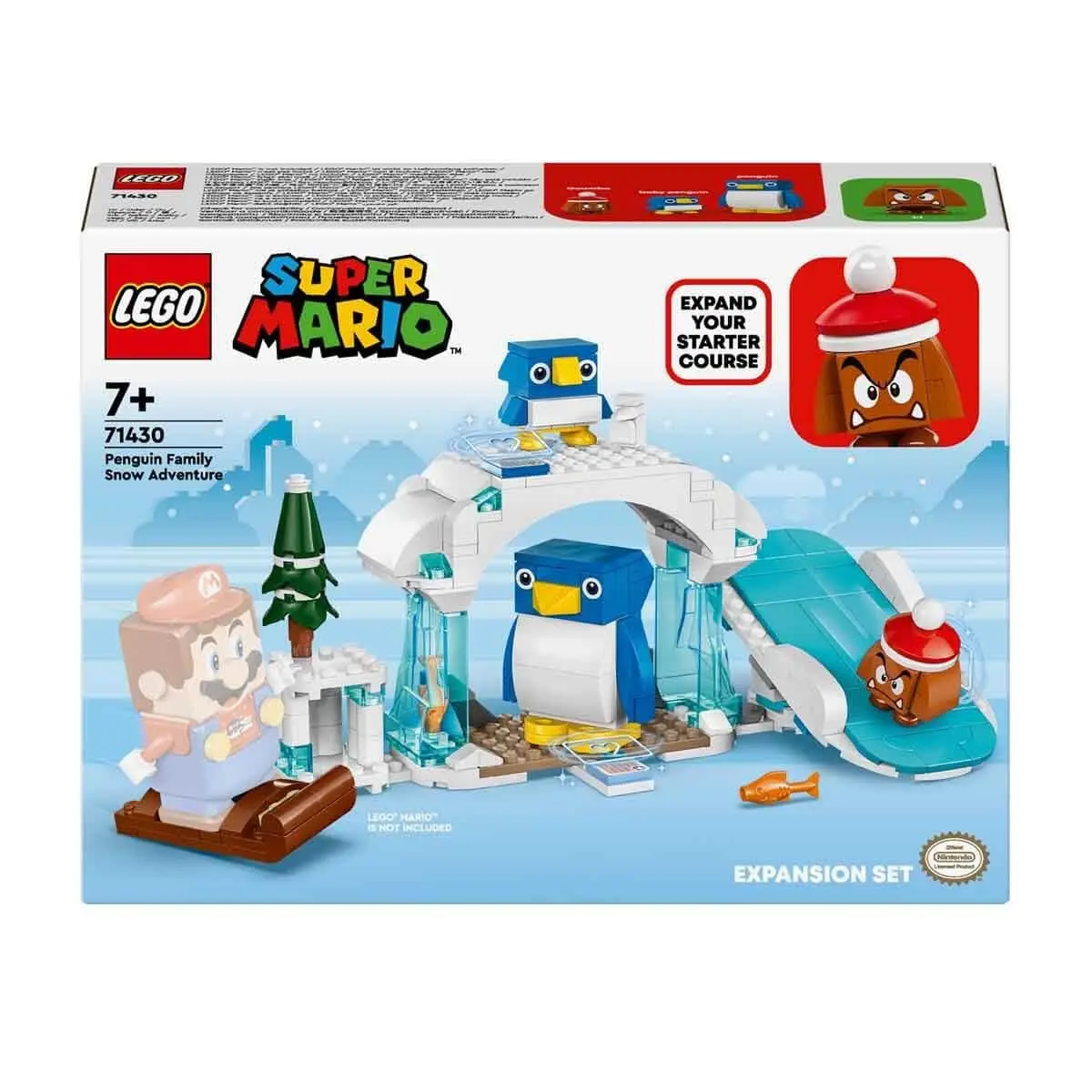LEGO Super Mario Expansion Set: Penguin Family Snow Adventure with Goomba Figure and Penguin Interactive Toy, Gift for Boys, Girls, Gamers Ages 7 and Up 71430 | Snow-themed LEGO Building Set - view 3