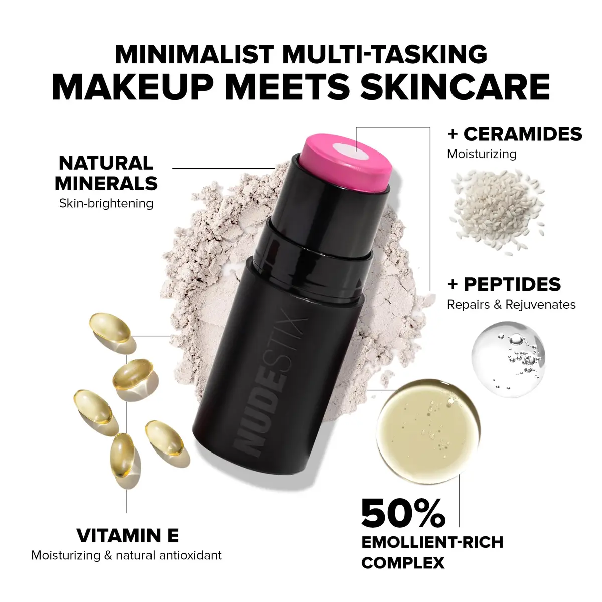 Nudestix Nudies Matte + Glow Core 0.21 Oz | Dual-Core Cream Blush Stick with Matte & Radiant Glow for Cheeks, Eyes & Lips - view 2