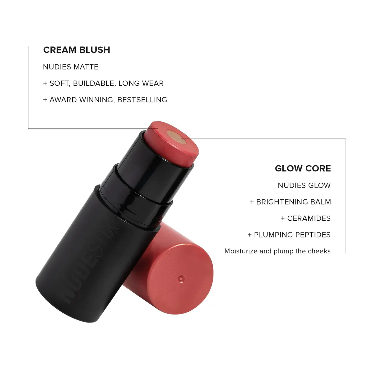 Nudestix Nudies Matte + Glow Core 0.21 Oz | Dual-Core Cream Blush Stick with Matte & Radiant Glow for Cheeks, Eyes & Lips - view 4