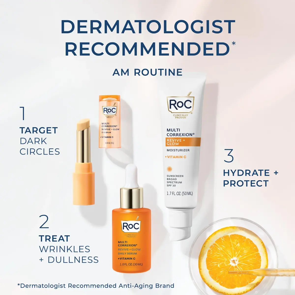 RoC Multi Correxion Revive + Glow Vitamin C Skincare Set: Eye Balm, Serum & SPF 30 Moisturizer | 3-Piece Set - view 6