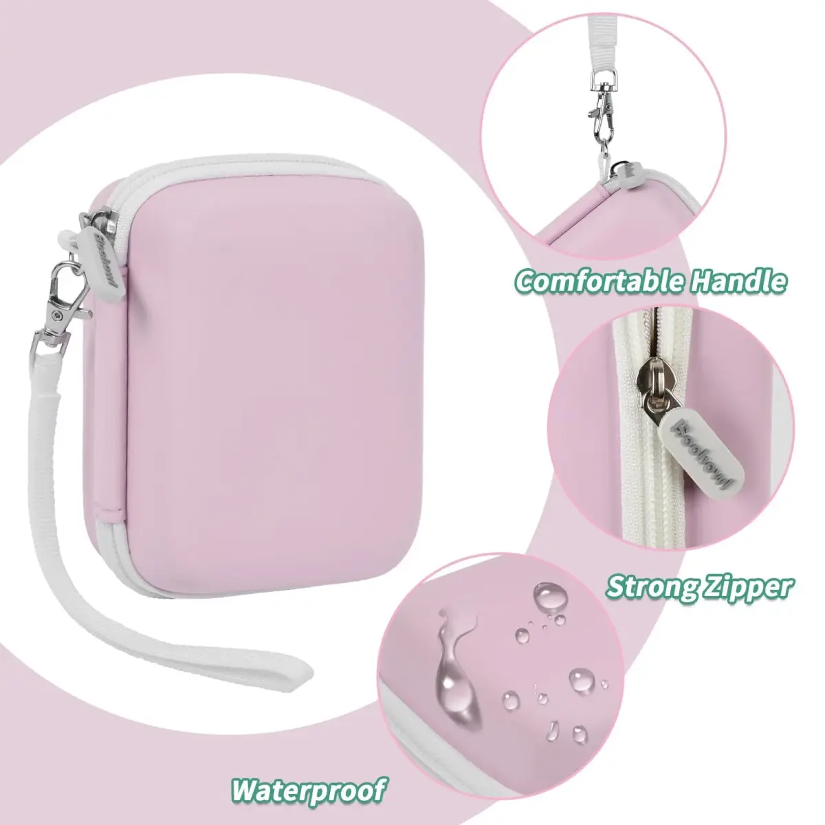 Boobowl Camera Case for Kodak PIXPRO FZ55/FZ45 & CAMKORY Cameras | Pink, 11.7cm x 7.5cm x 6.5cm (4.6" x 3" x 2.5") - view 4